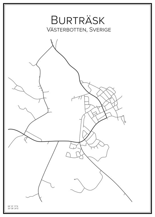 Stadskarta över Burträsk