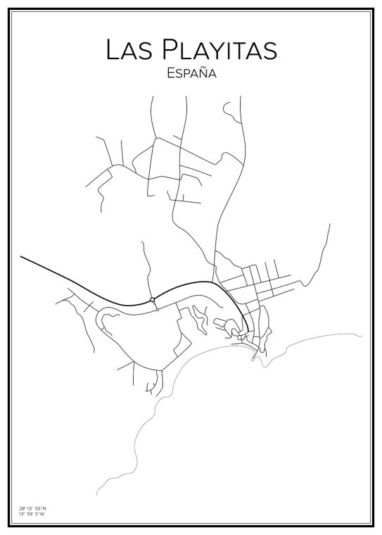 Stadskarta över Las Playitas