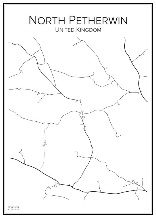 Stadskarta över North Petherwin