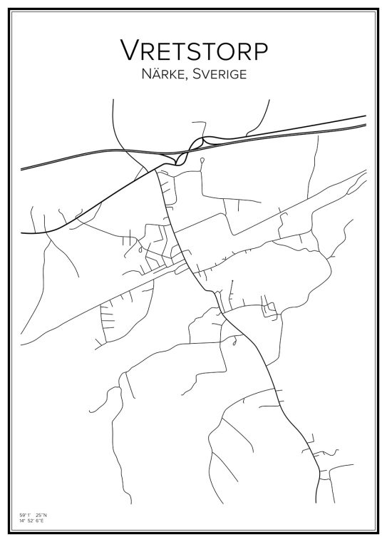 Stadskarta över Vretstorp