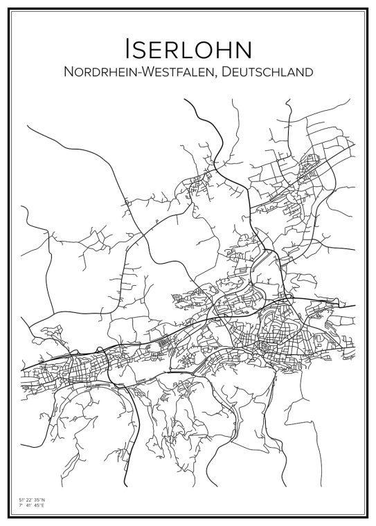 Stadskarta över Iserlohn