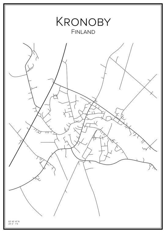 Stadskarta över Kronoby