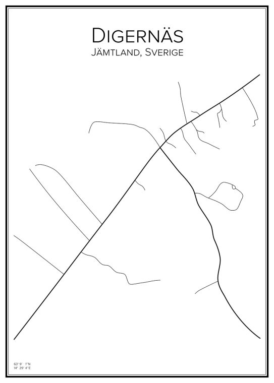 Stadskarta över Digernäs
