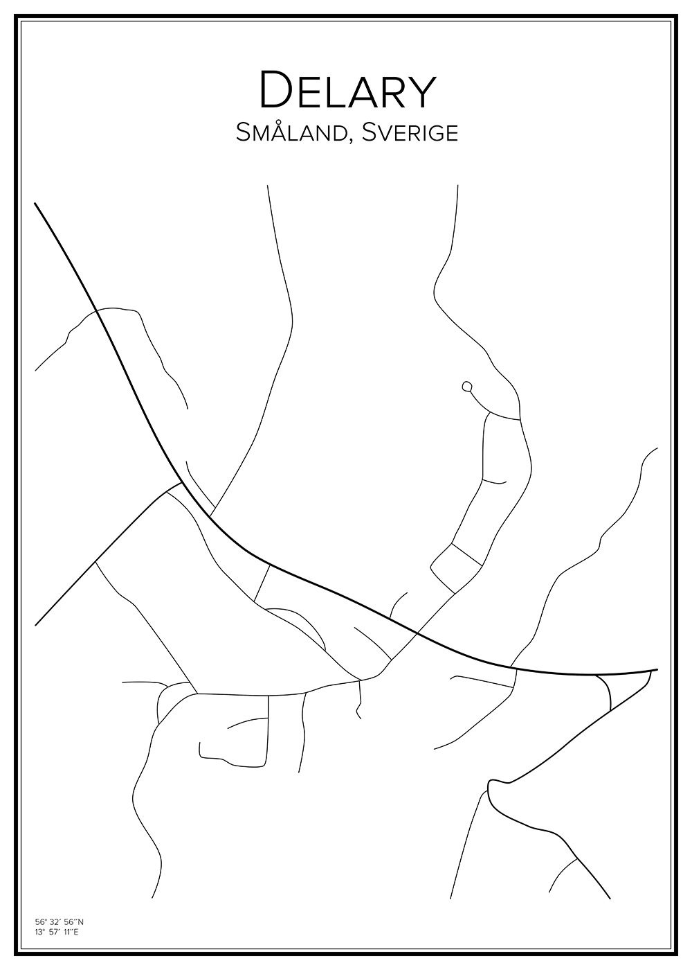 Stadskarta över Delary