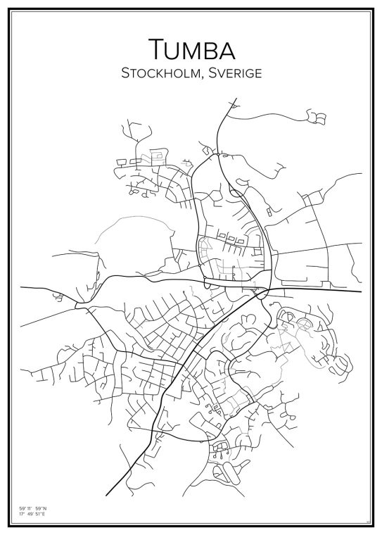 Stadskarta över Tumba