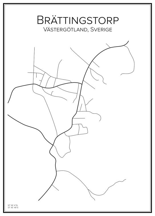 Stadskarta över Brättingstorp