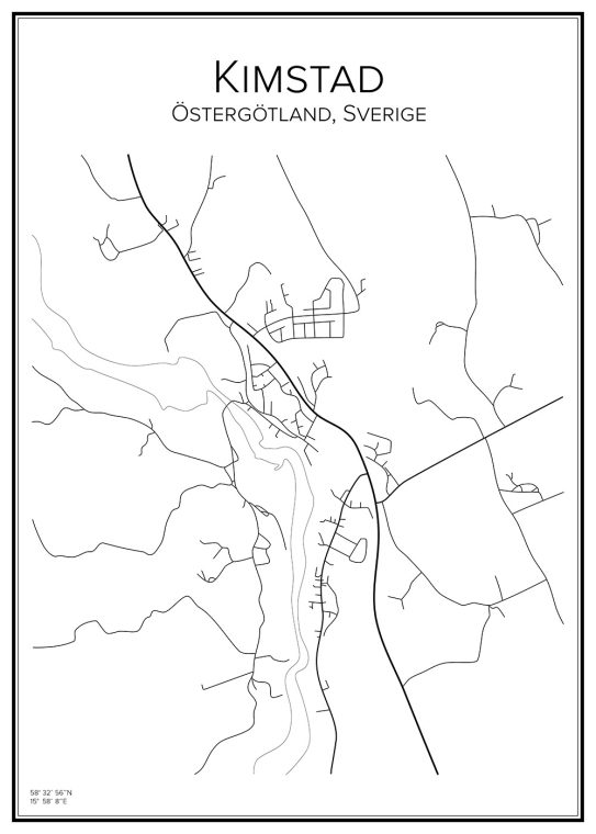 Stadskarta över Kimstad