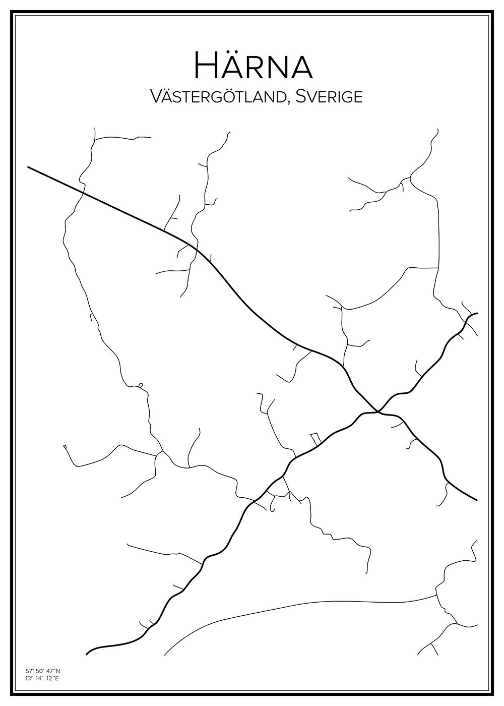 Stadskarta över Härna