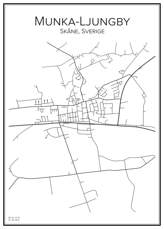 Stadskarta över Munka-Ljungby