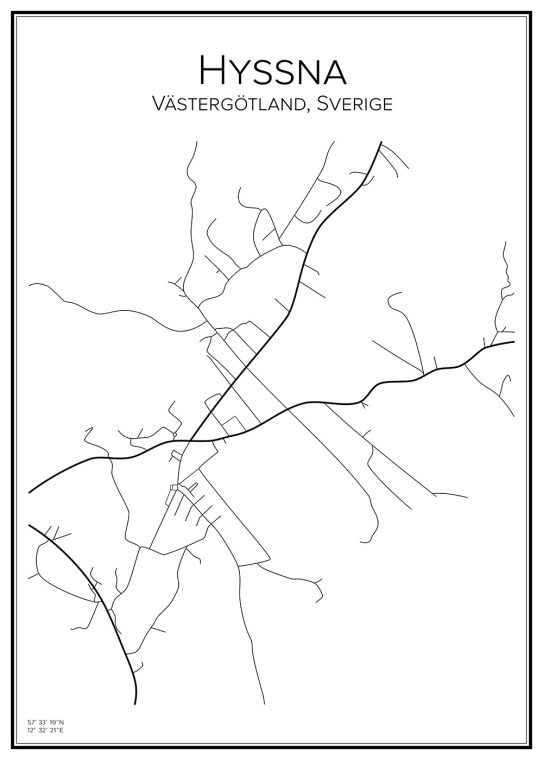 Stadskarta över Hyssna