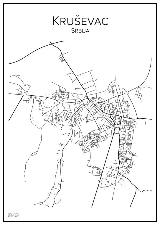 Stadskarta över Krusevac