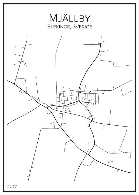 Stadskarta över Mjällby