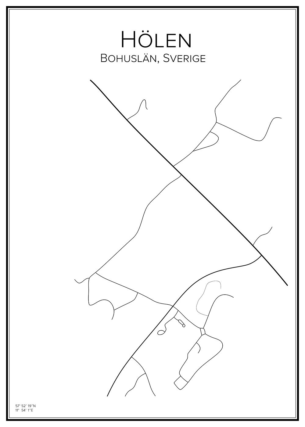 Stadskarta över Hölen