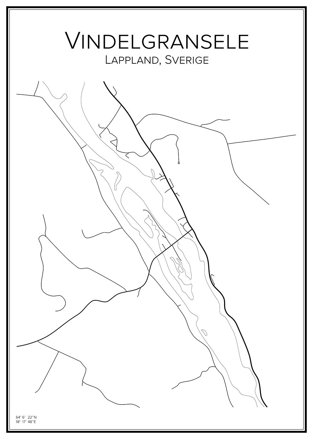 Stadskarta över Vindelgransele