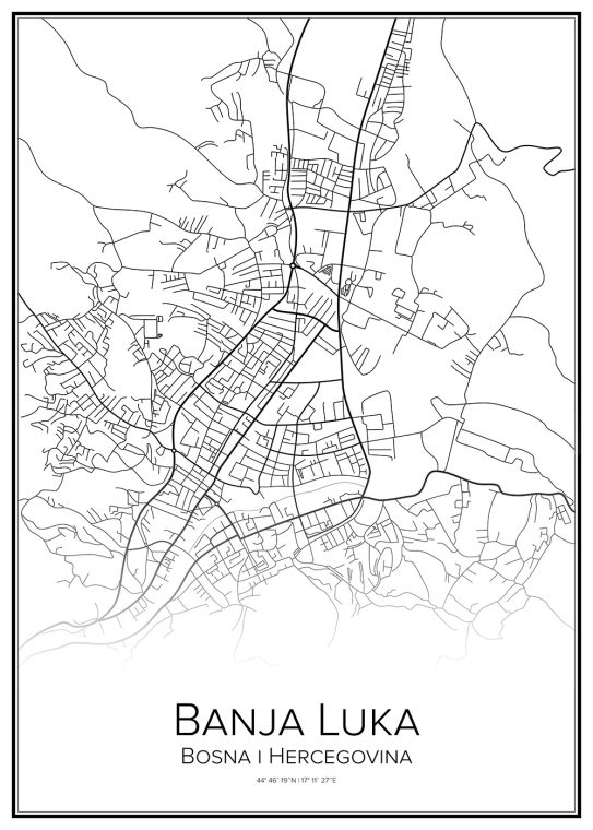 Stadskarta över Banja Luka