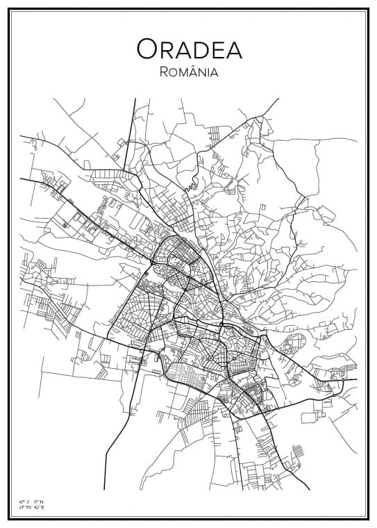 Stadskarta över Oradea