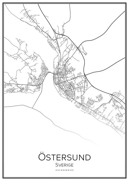 Stadskarta över Östersund