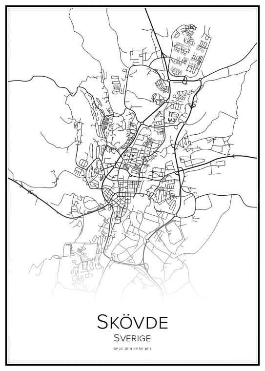 Stadskarta över Skövde