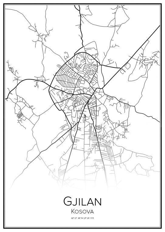 Stadskarta över Gjilan