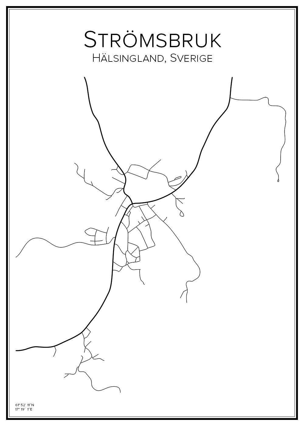 Stadskarta över Strömsbruk