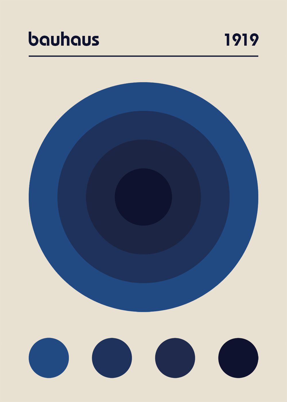 Bauhaus Blue Poster