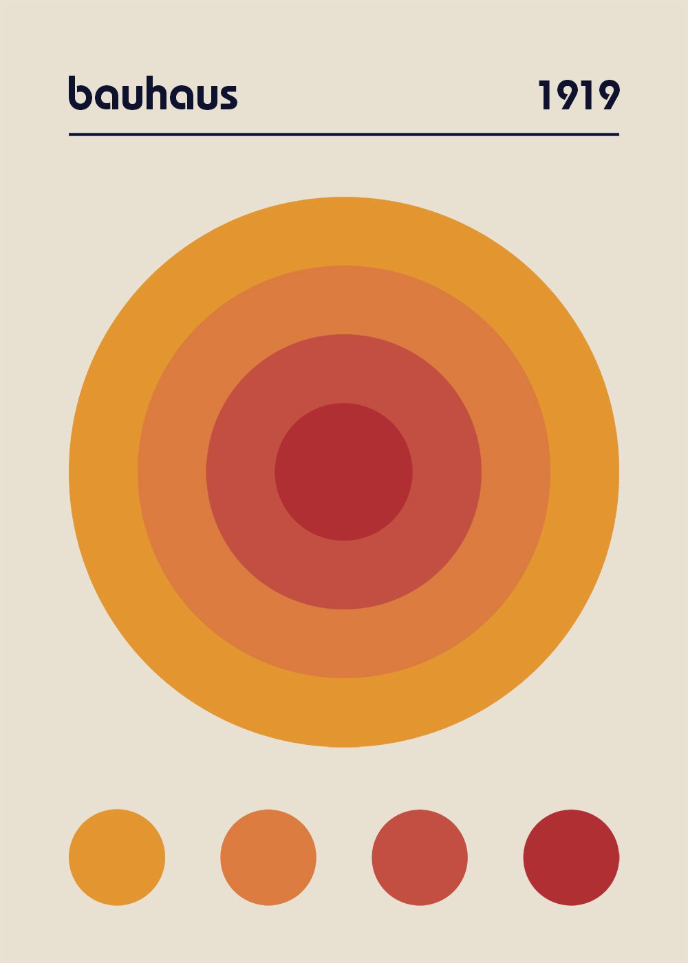 Bauhaus Orange Poster