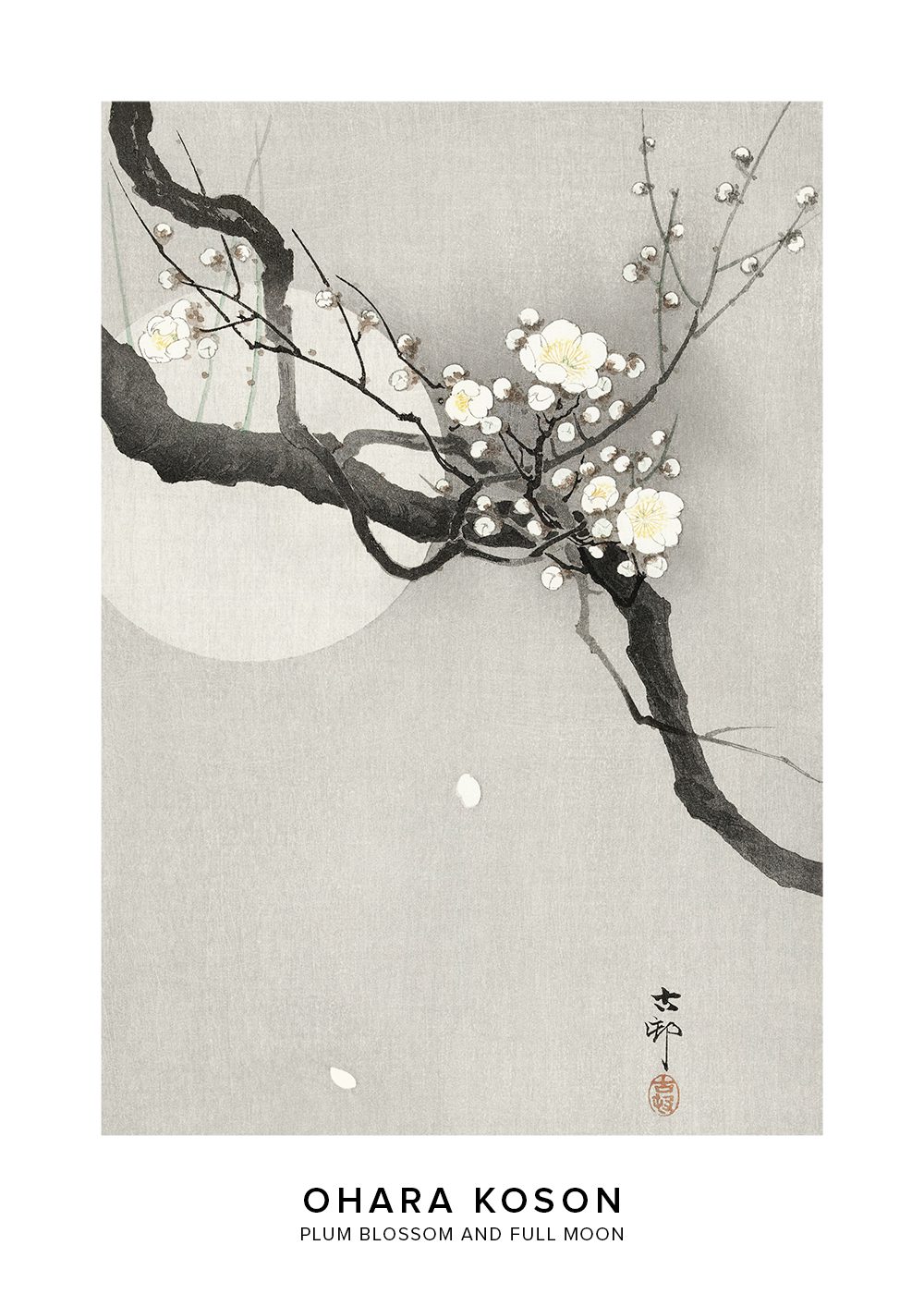 Plum blossom and full moon Ohara Koson Poster