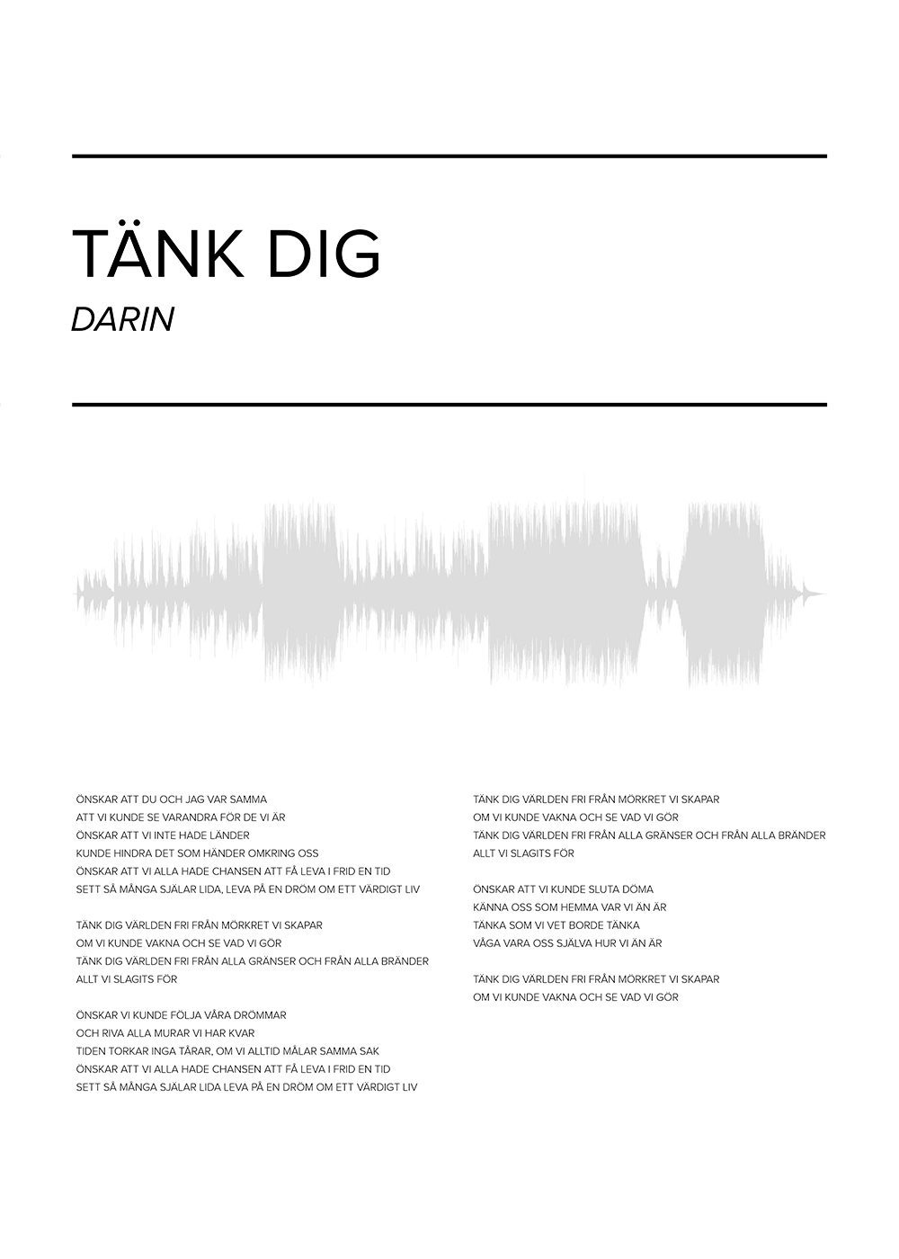 Darin - Tänk dig Poster