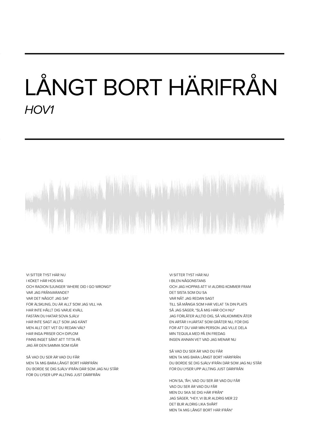 Hov1 - Långt bort härifrån poster