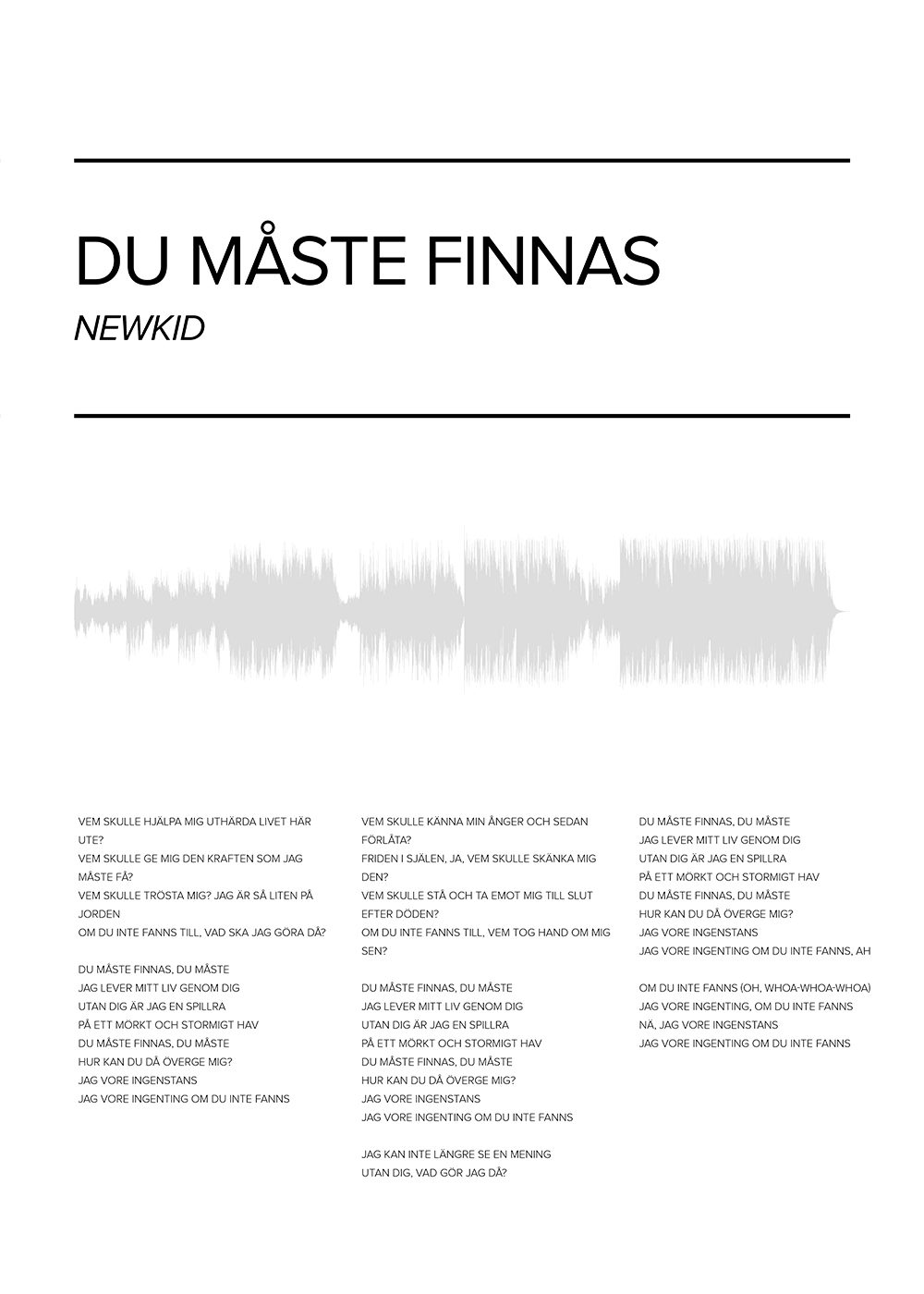 Newkid - Du maste finnas poster