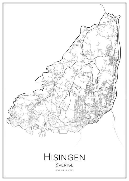 Stadskarta över Hisingen