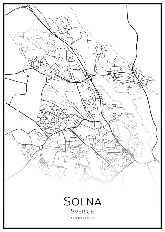 Stadskarta över Solna
