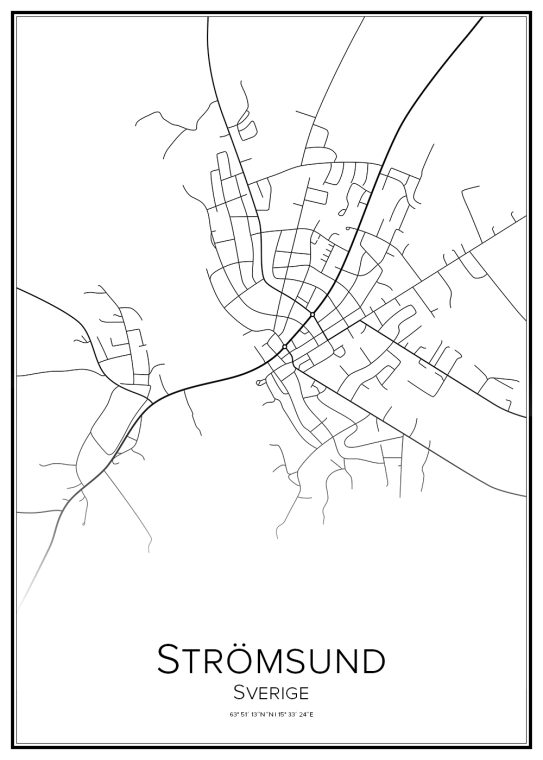 Stadskarta över Strömsund