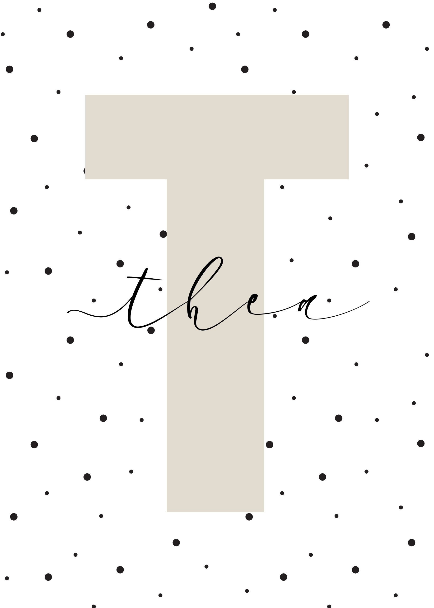 bokstav t beige barnposter barntavla