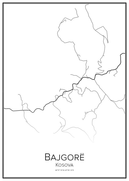 Stadskarta över Bajgorë