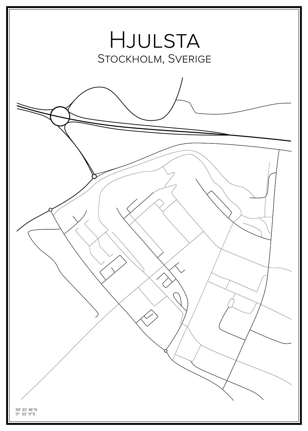 Stadskarta över Hjulsta