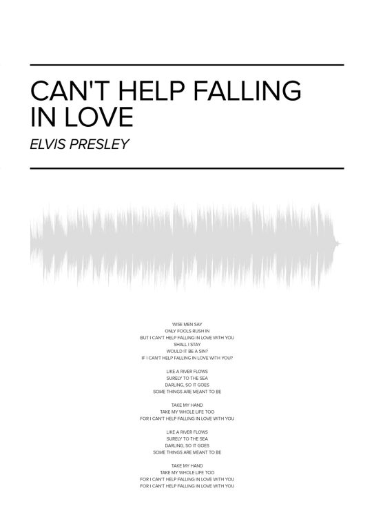 Elvis Presley -Can't Help Falling in Love Poster