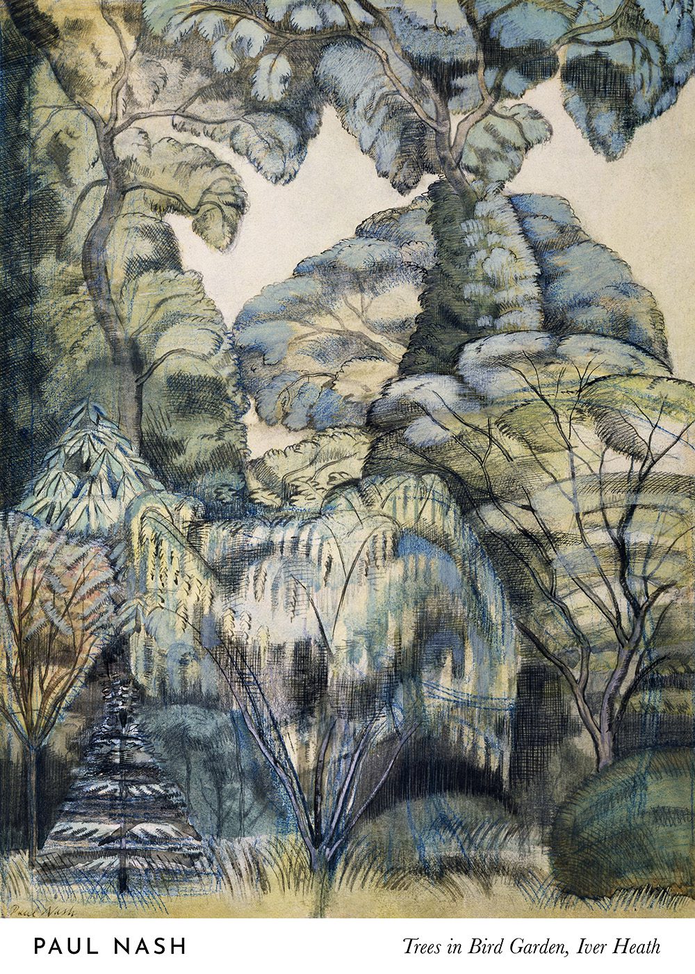 Paul Nash Trees in Bird Garden Poster