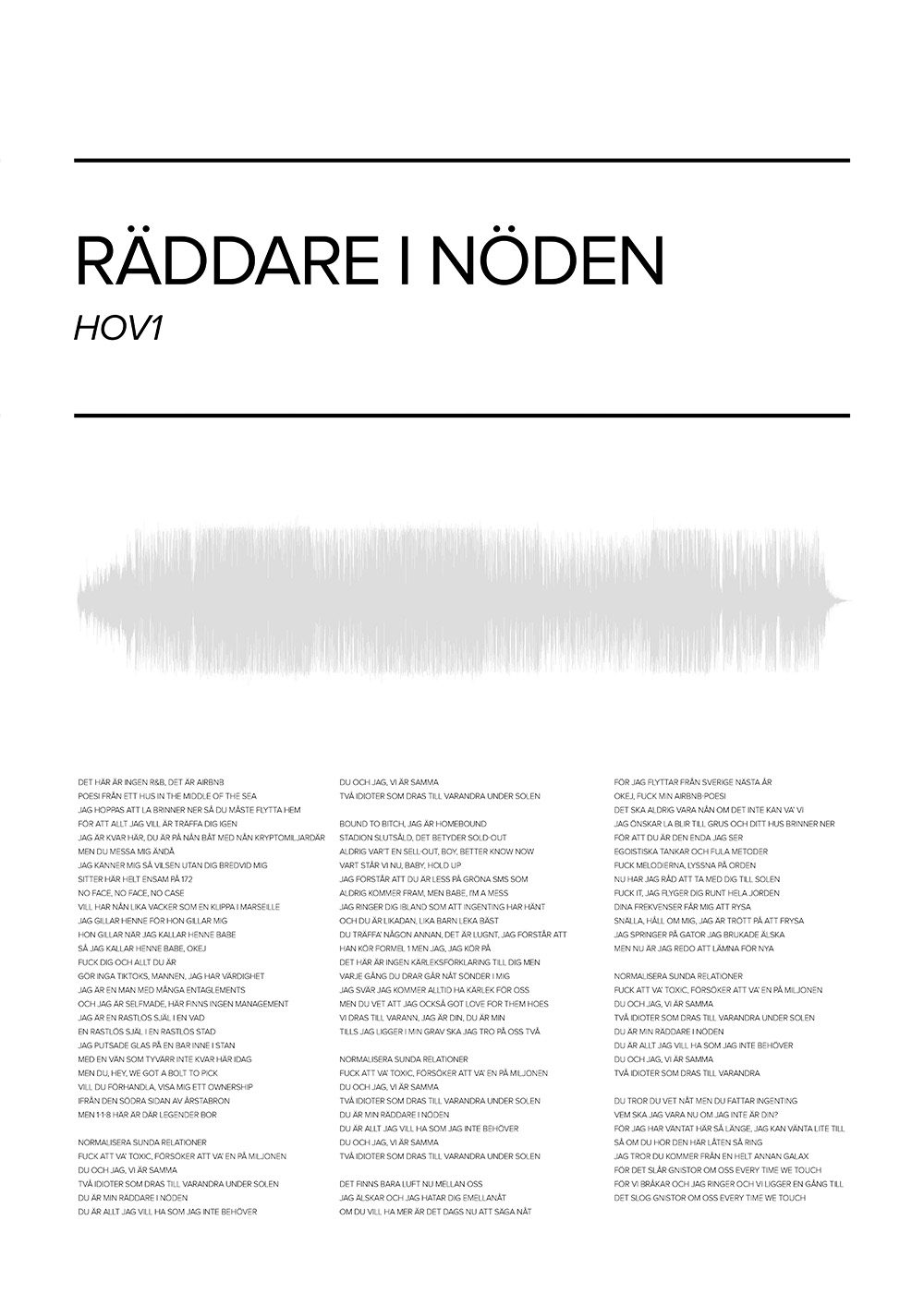 Hov1 - Räddare i nöden Poster
