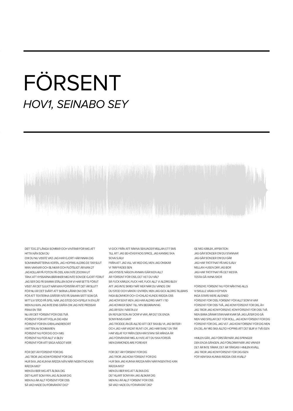 Hov1 - Försent Poster