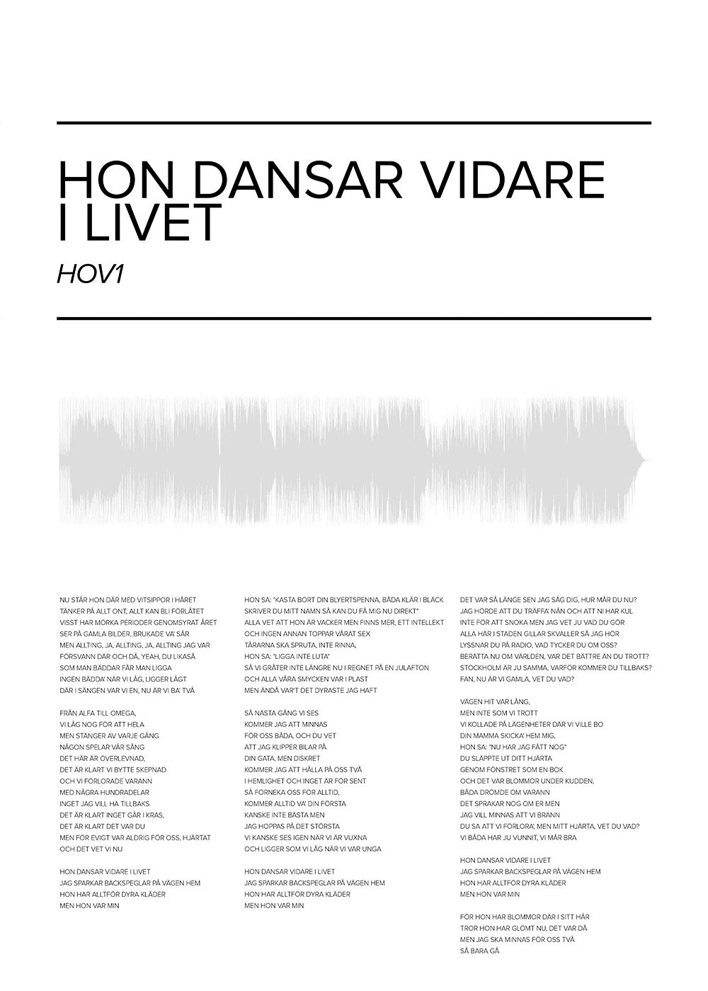 Hov1 - Hon dansar vidare i livet Poster