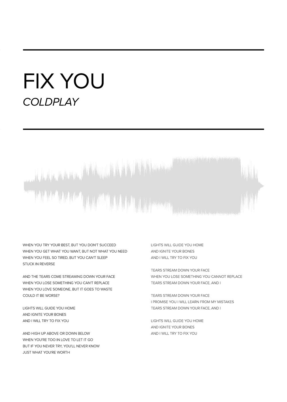 Coldplay Fix you Poster