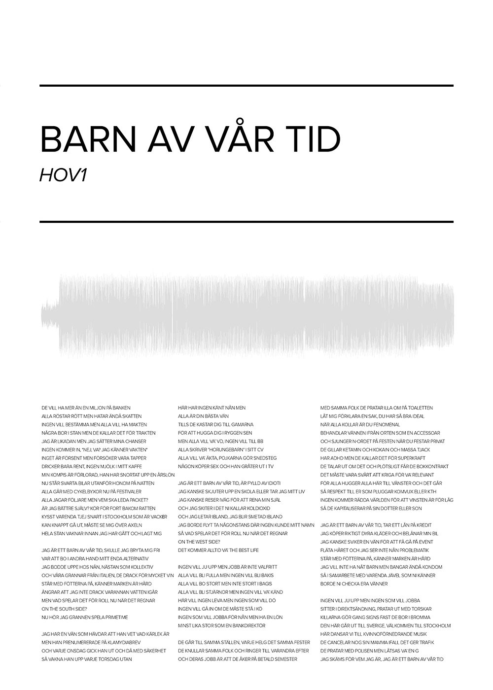 Hov1 Poster - Barn av vår tid
