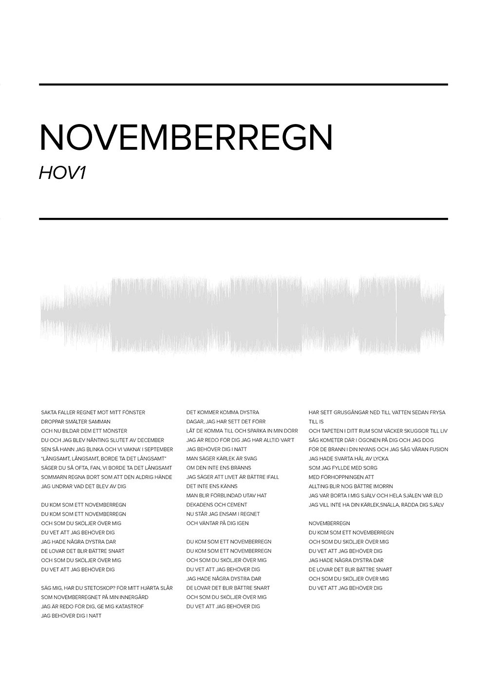 Hov1 - Novemberregn Poster
