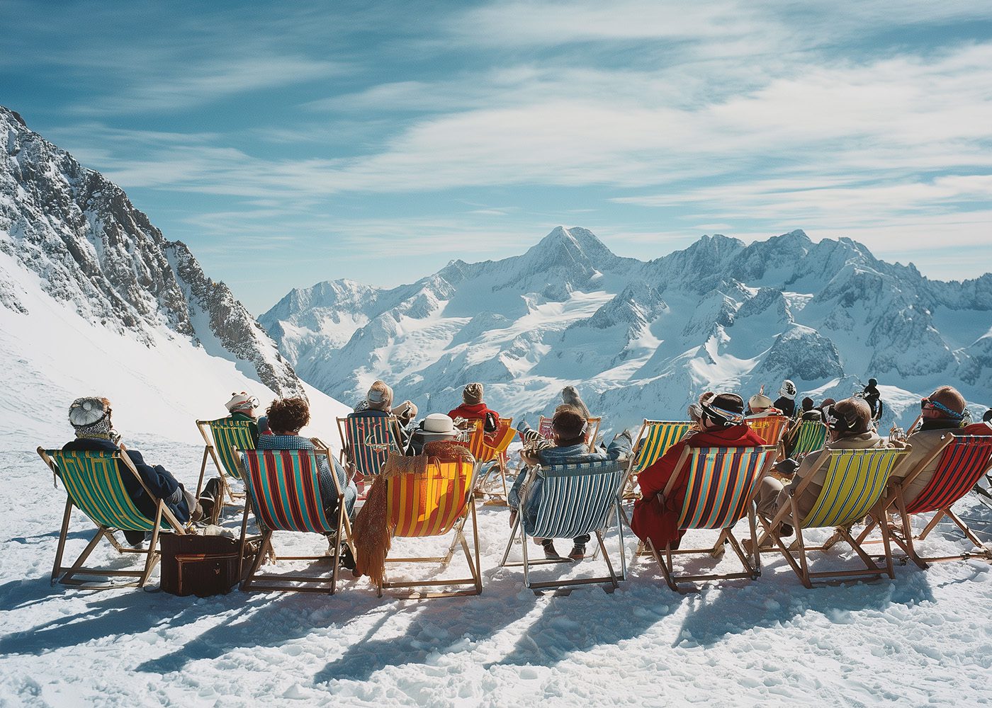 Alpine Relax Winter Panorama Poster Vinterposter skidmotiv