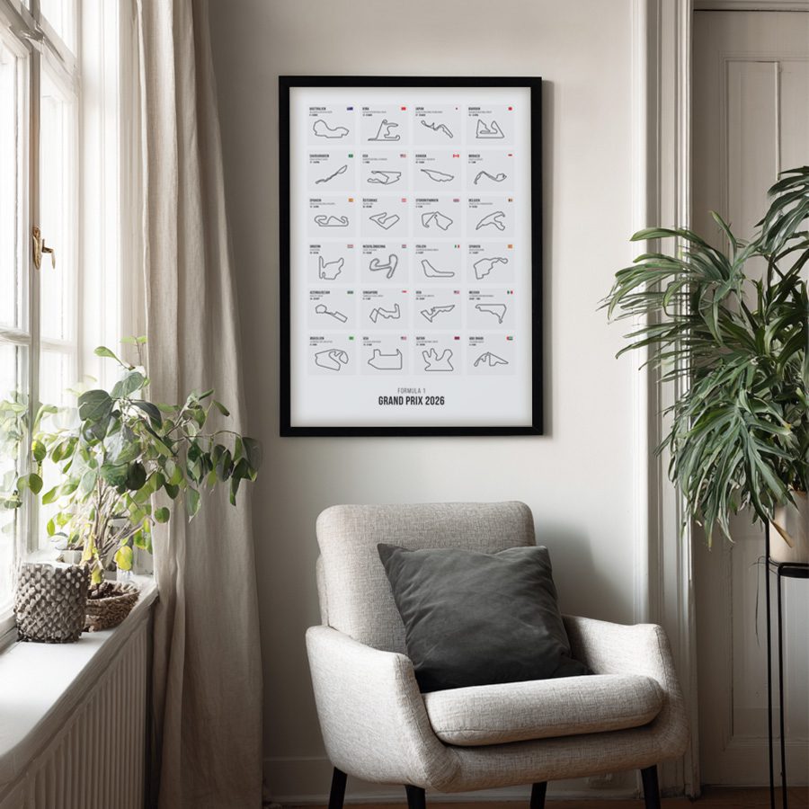 F1 kalender 2026 Poster