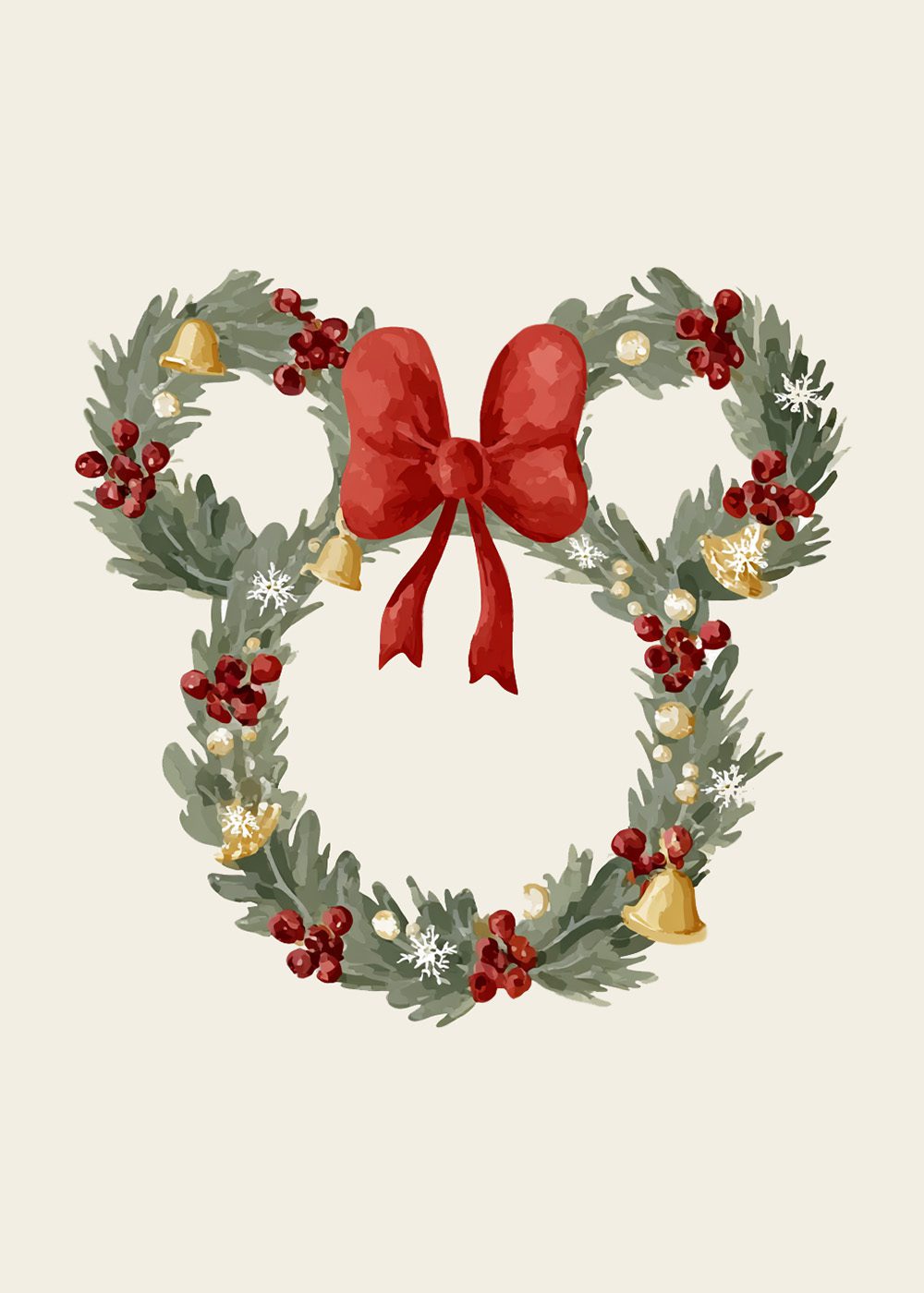 Festive Holly Wreath Barnposter