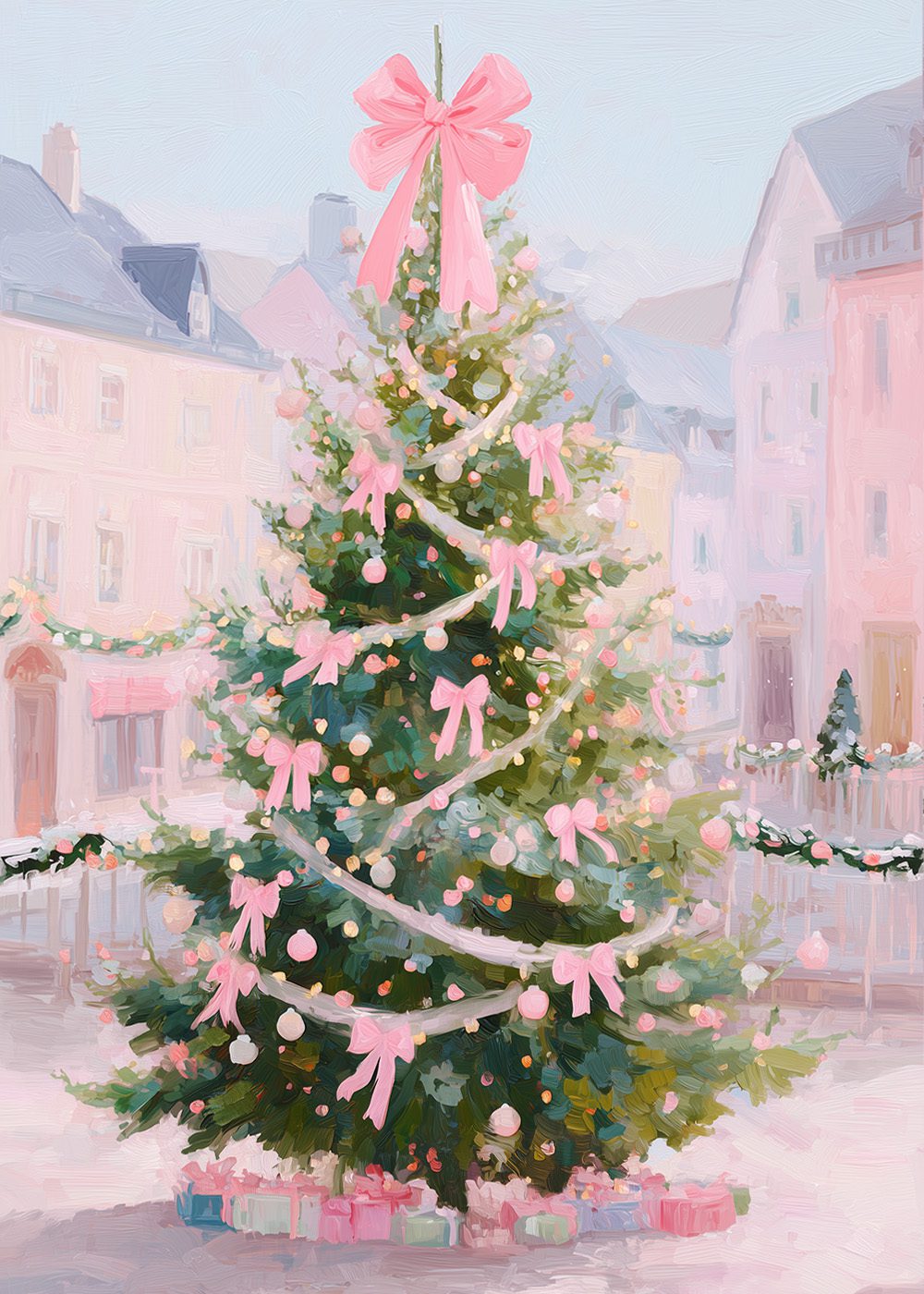 Pink Christmas Tree Poster