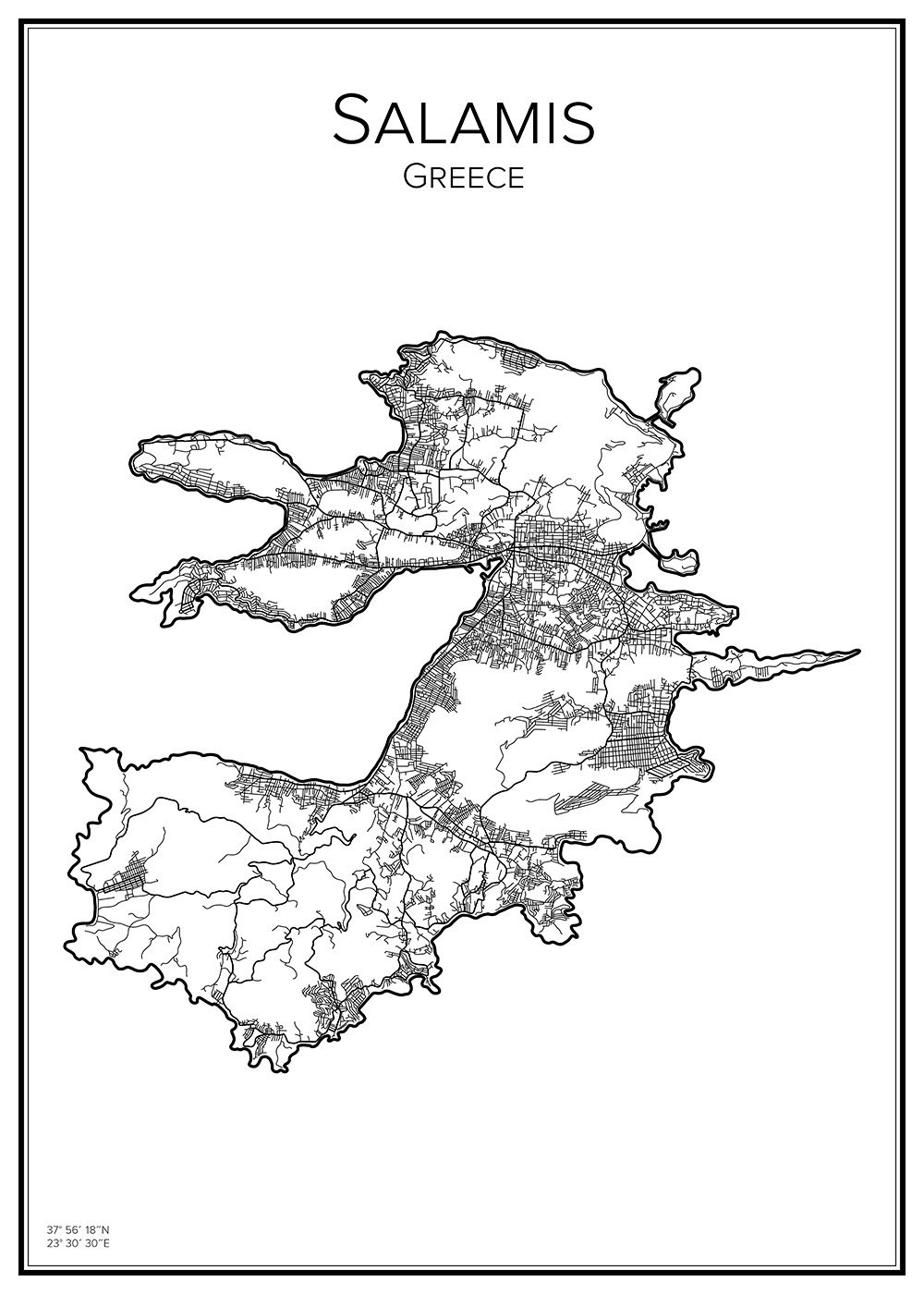 Stadskarta över Salamis