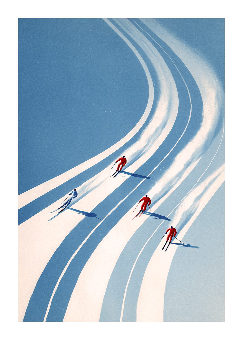 Ski Tracks Poster skidmotiv